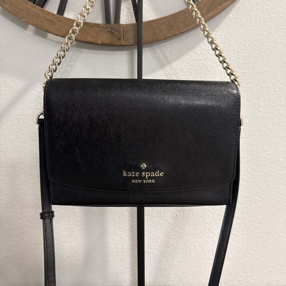 Kate Spade Carson Convertible Saffiano Leather Crossbody Bag in Black
